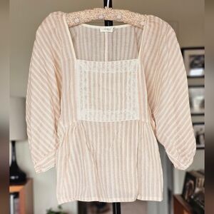Cameo Striped Peasant Blouse